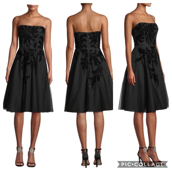 Aidan Mattox Dresses & Skirts - Aidan Mattox strapless embroidered tea length cocktail dress